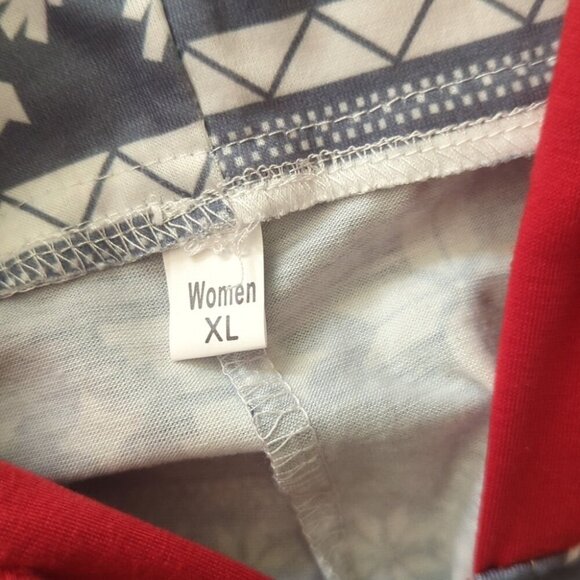 Christmas Pajamas Snowflake Pattern Xmas Adult Women Hooded Sleeper XL New - Picture 4 of 5